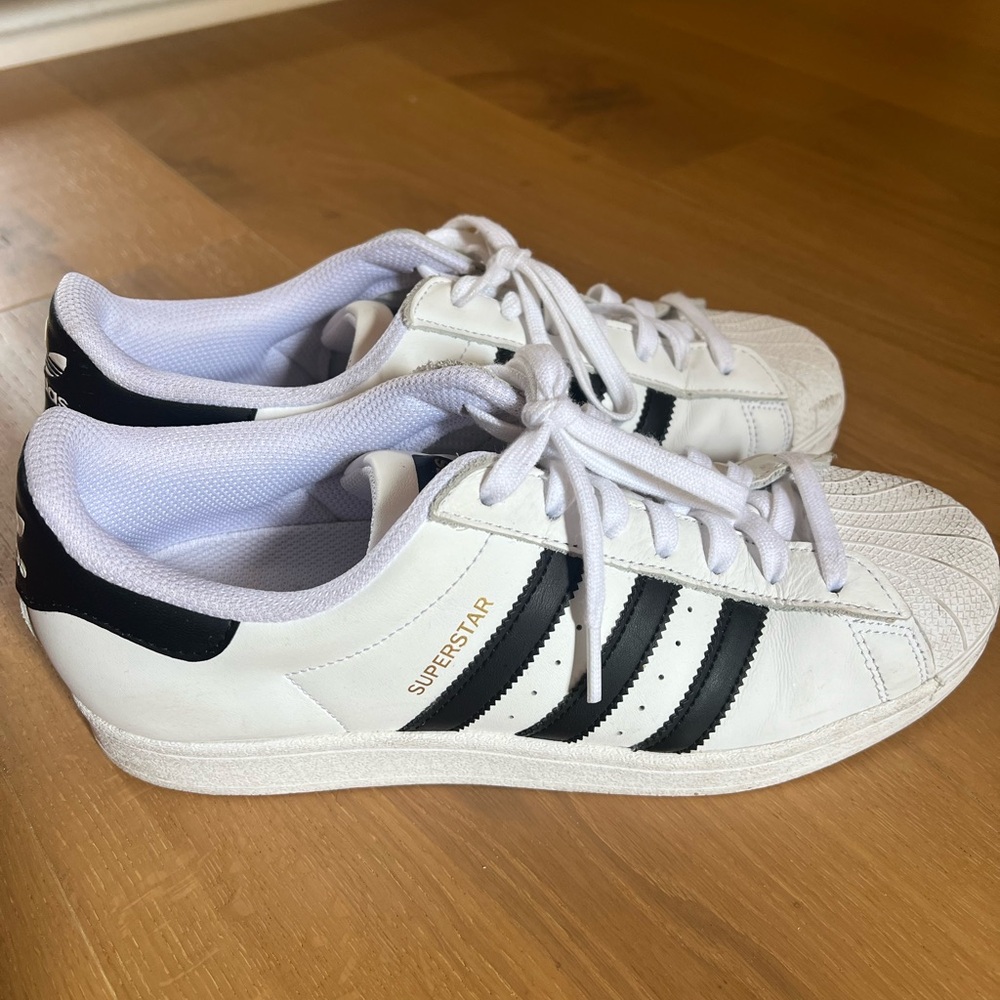Men’s adidas Superstar White with Black Stripes Sneakers